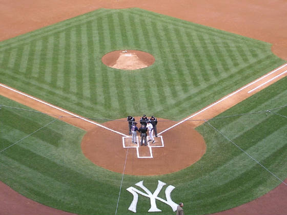 Exchanging the Line ups - pre game Yankee Stadium